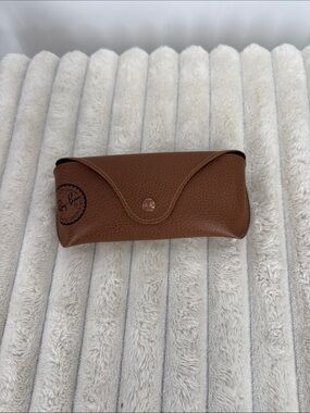 Ray-Ban Brown Pebbled Leather Sunglasses Case